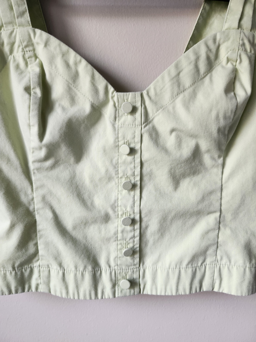 Abercrombie & Fitch Mint Green Button-Front Sweetheart Crop Top - Picture 5 of 8
